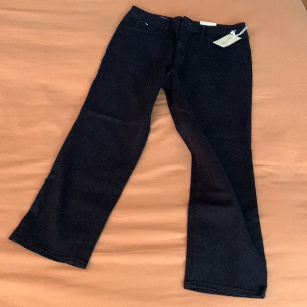 universal thread no fade black high rise slim straight size 12 nwt